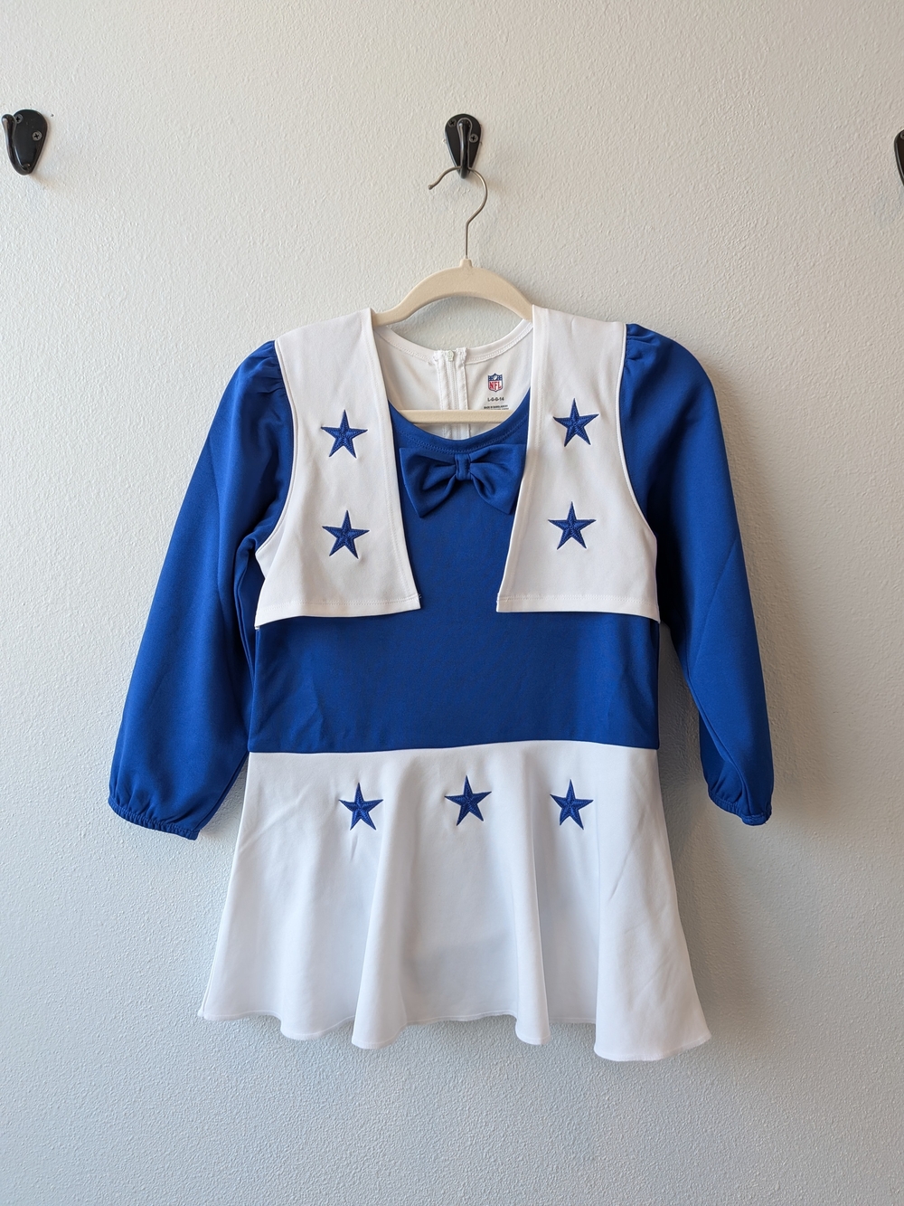 NFL Blue and White Star DCC Cheer Costume Set - Kids YL 14